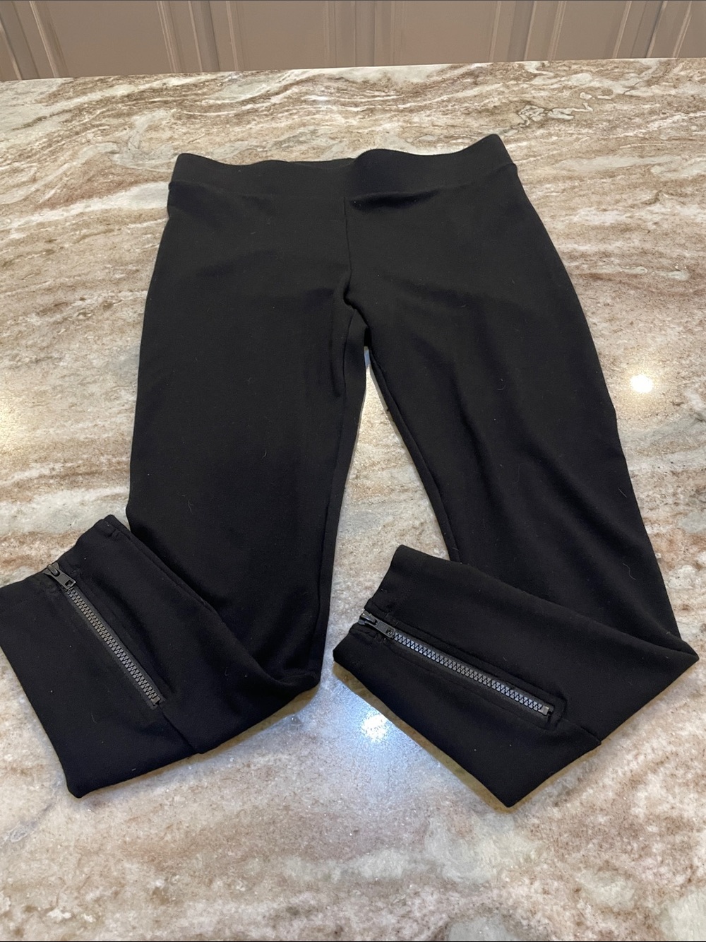 Cabi black leggings with zippered ankles